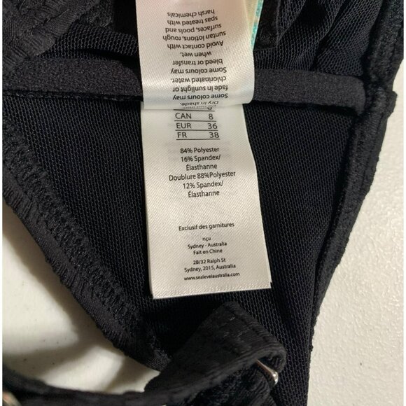 Sea Level Swim Australia Black Spinnaker Cross Front Multifit Bra Top US 6 - Picture 7 of 8